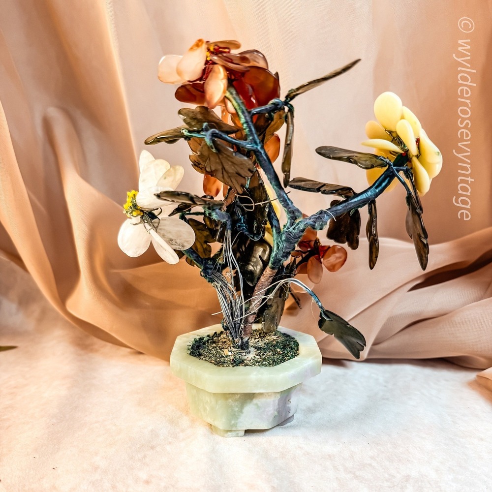 Chinese Hardstone Bonsai Tree Sculpture - Picture 3 of 7